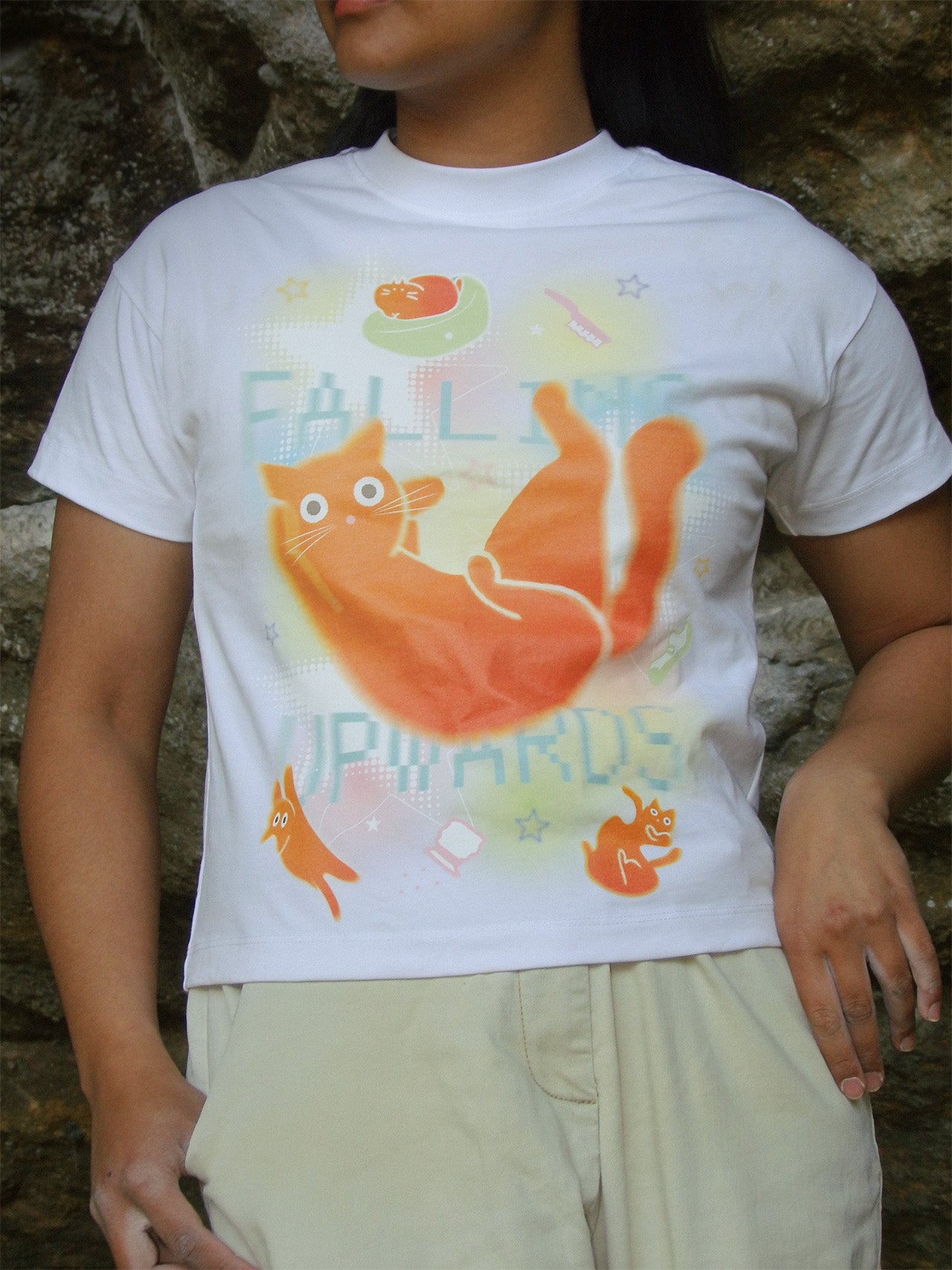 Falling Upwards Baby tee - White