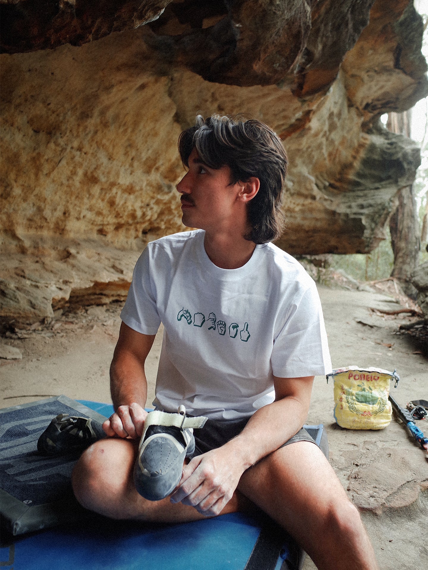 Nobori Staple Hands Tee - White