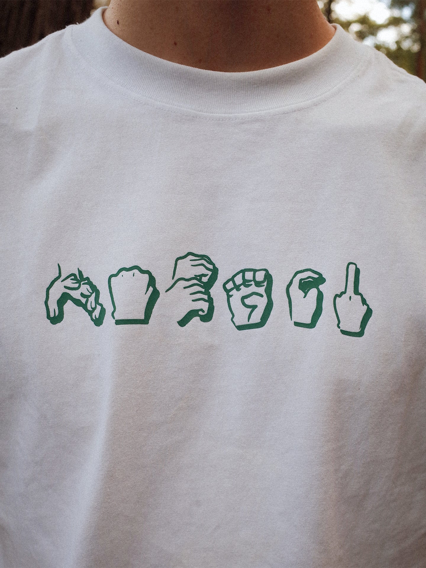 Nobori Staple Hands Tee - White