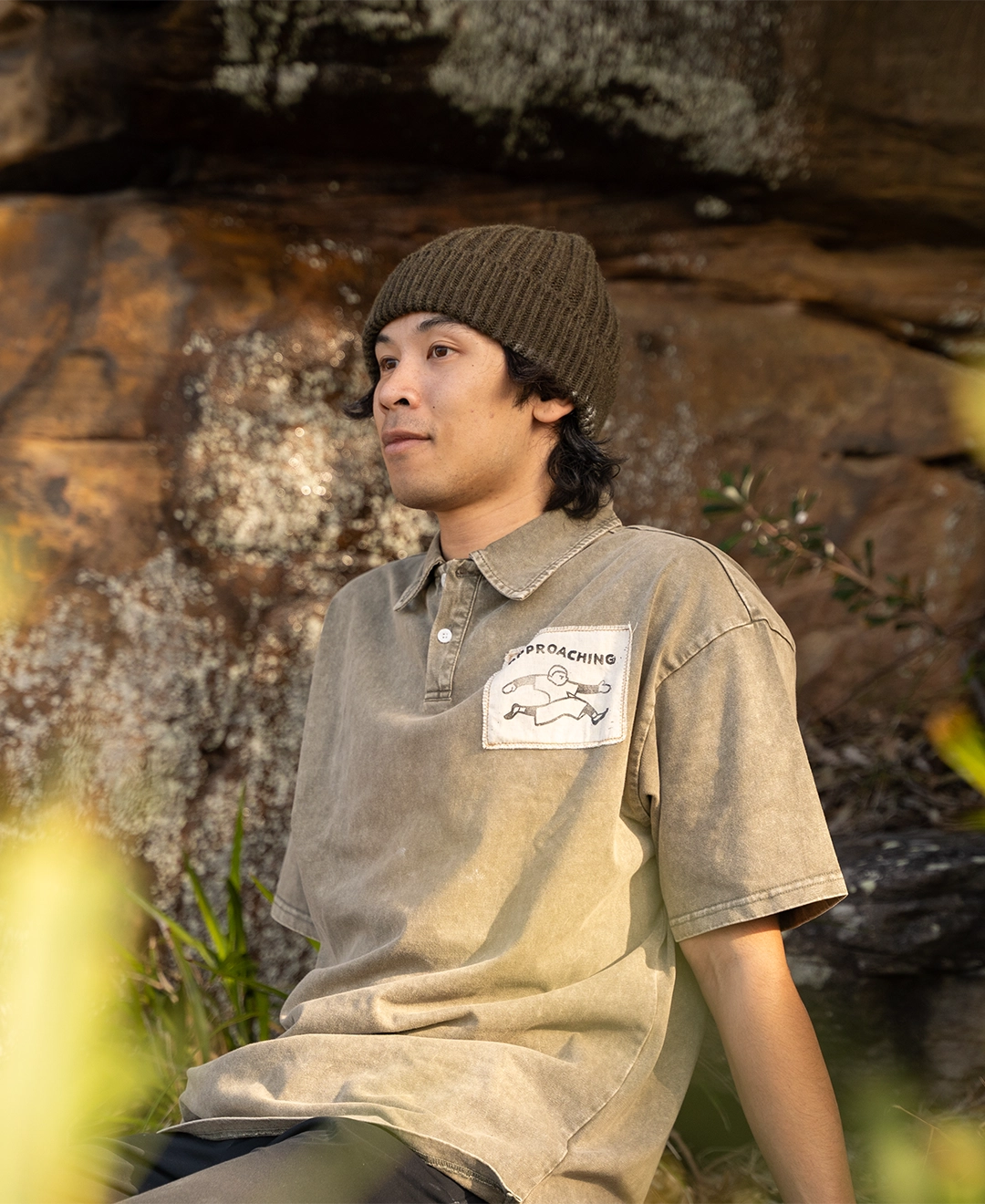 Approaching Washed Oversized Polo Shirt