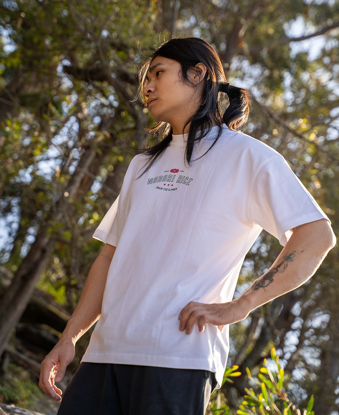 Nobori Rice White Oversized Tee Shirt